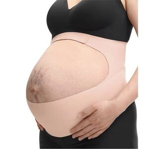 Momcozy Pregnancy Belly Band MEDIUM Invisible Comfort Maternity Belt Oyster Pink